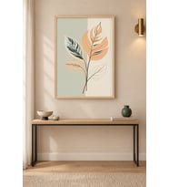 Soluk Dallar Krem Minimal Ahşap Çerçeveli Duvar Tablosu