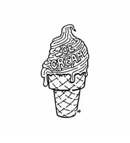 Dondurma Buz Dolabı Sticker Siyah 11x21 cm