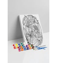 Peri Kızı Desenli Mandala Tuval Boyama Seti 40x50 cm