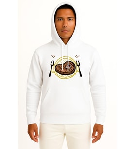 Kapüşonlu Barbecue Grill Picnic Food Lunch Göğüs Tasarımlı Unisex Sweatshirt