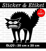 kedi wc kılozet uyumlu etiket sticker - 2 adet çıkartma araba motosiklet kask atv tablet pc buzdolabı otomobil bilgisayar uyumlu