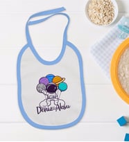 BK Kids Kişiye Özel Mavi Bebek Mama Önlüğü - Model 192