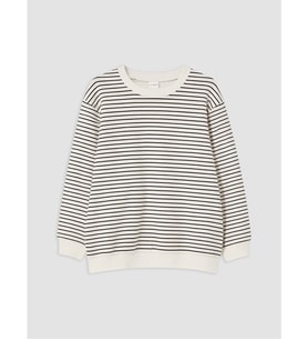LC WAIKIKI Siyah Çizgili Kız Çocuk Sweatshirt