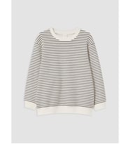 LC WAIKIKI Siyah Çizgili Kız Çocuk Sweatshirt