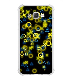 Samsung Galaxy J7  Köşe Korumalı Antişok Kapak  Semboller Tasarımlı Şeffaf  Kılıf