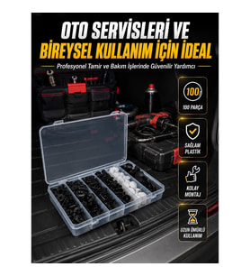 Mey İthalat® Araç Kapı Döşemesi ve Tampon Klipsi Seti Universal Plastik Sabitleme Klipsi 100 Parça