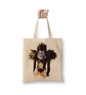 Death Note Beyaz Bez Çanta Uzun Saplı Alışveriş Çantası Plaj Çantası