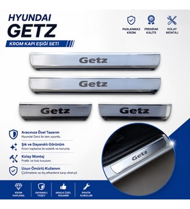 Hyundai Getz Krom Kapı Eşiği Takımı 2002 Üzeri Paslanmaz Çelik