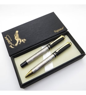 Signator® T657 Atatürk Silüeti ve İmzası Kabartmalı Kalem Seti  İsme Özel Kalem  Hediyelik Kalem (Karışık)