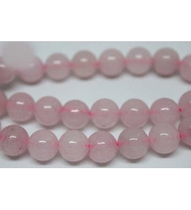 Pembe Kuvars Taşı YARIM Dizi 10mm (18cm uzunluğundadır)