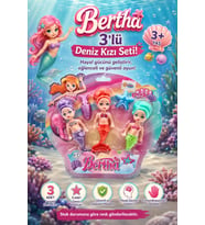 Bertha 3'lü Deniz Kızı Seti 11 cm Aksesuarlı Kız Çocuk Oyuncak Bebek
