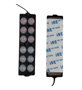 12 Volt 12 Watt 12 Ledli 139x39 mm Animasyonlu Kırmızı - Mavi Çakar Modül 5 Adet
