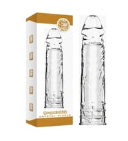 Sleeve Damarlı Dolgulu 4cm Uzatmalı Şeffaf Silikon Penis Kılıfı