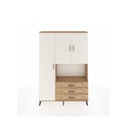 Arges Dolap 6 Raflı 3 Çekmeceli 3 Kapaklı 132x30x195 Çam-Aytaşı/Çam