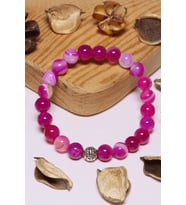Sertifikalı Aaa+ Kalite Pembe Akik Taşı Bileklik (Çok Renkli)