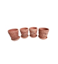 4 ADET ANTİK GÖRÜNÜMLÜ TOPRAK SAKSI 12*12 CM