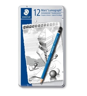 Staedtler Mars Lumograph Dereceli Kalem 12'li Set Metal Kutu (6B-4H) 