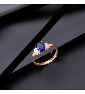 925 Ayar Gümüş Lotus Motifli Zirkon Taşlı Yüzük