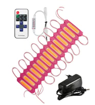 20 Adet 24 Volt 2 Watt Pembe Cob Led Modül 12A Tek Renk RF Dimmer 2A Priz Tipi Adaptör Set