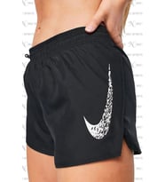Nike Dri-FIT Swoosh Run Normal Belli Slip Astarlı Siyah Kadın Spor Şort
