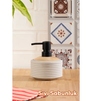 Porsima 3126 Banyo ve Mutfak Sıvı Sabunluk 350ML Taupe-Ahşap