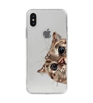 Iphone Xsmax Uyumlu Tatlı Kedi Desenli Şeffaf Telefon Kılıfı