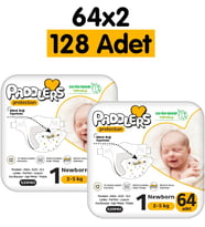 Protection Yenidoğan Bebek Bezi 1 Numara (2-5 Kg) 128 Adet – 2’li Jumbo Set, Maksimum Koruma