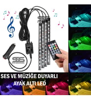Ayak Altı Led Ses Ve Müziğe Duyarlı Kumandalı 8 Renk 4 Mod Üniversal