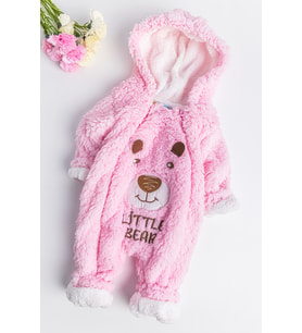 Sevimli Ayıcık Welsoft Peluş Astronot Kız Bebek Tulum (Pembe)