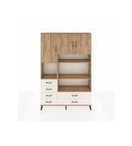 Arges Dolap 9 Raflı 6 Çekmeceli 3 Kapaklı 132x30x195 Çam-Çam/Aytaşı