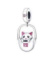Çantada Kedi Charm  925 Ayar Gümüş
