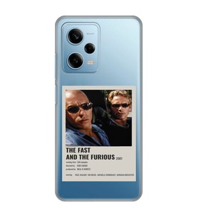 Redmi Note 12 Pro 5G Uyumlu Hızlı ve Öfkeli Minimalist Poster Desenli Şeffaf Telefon Kılıfı
