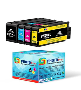 Photo Print® HP 953XL Uyumlu 4 Renk Muadil Kartuş Seti (Çok Renkli)