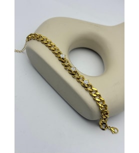 Çelik Gold Yıldız Taşlı Bileklik - 26blk04