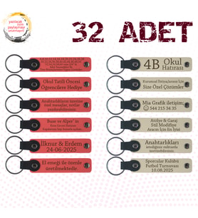 N Çiçeği & S Kahve, 32’li Set, İsim ve Tarihli Deri Hediyelik, Satranç Turnuvası Katılımcılarına Anı