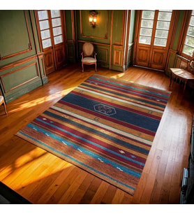 Bordo Kilim Salon Halısı Geometrik Desenli Makinede Yıkanabilir Etnik Stil Koridor