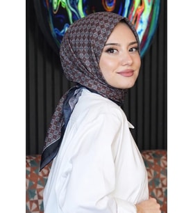 Mozaik Desen Bordo Soft Pamuk Eşarp (Standart)