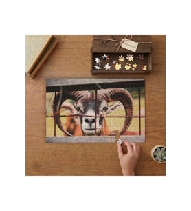 Erkek Keçi - Hayvan Tasarımı 240 parça Ahşap Puzzle Ahşap Kutuda MP02614