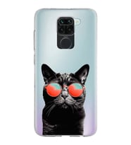 PrintiFy Xiaomi Redmi Note 9 ile Uyumlu 1mm Slim Fit Kedi 3 050d Baskılı Şeffaf  Kılıf