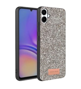 Coverzone Samsung Galaxy A07 4G ile Uyumlu Parlak Simli Telefon Bright K?l?f? Boncuk ??lemeli ??k Tasar?m Darbe Emici Kenarlar Tam Koruma Sa?layan Kaymaz Kapak Galaxy A07 4G i�in K?l?f G�m�?