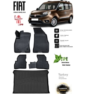 Fiat Doblo Geniş Aile 2017 Araca Özel 3D Paspas Ve 3D Bagaj Havuzu
