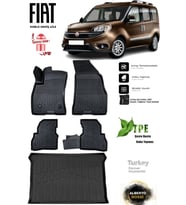 Fiat Doblo Geniş Aile 2017 Araca Özel 3D Paspas Ve 3D Bagaj Havuzu