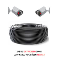 FURY 2+1 0.5mm Polietilen Yer Altı CCTV Kablo Güvenlik Kamera Kablosu 300m