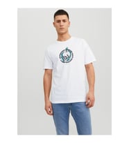 Jack & Jones Crown Skull Tee Ss Crew Neck Erkek Beyaz Tshirt - 12232656-01 (Turuncu)