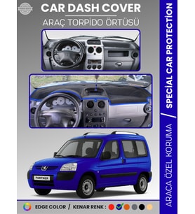 PEUGEOT PARTNER (2002-2008) Torpido Örtüsü Panel Koruma Torpido Koruma Tam Uyum Kaymaz Özel Kesim