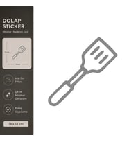 Spatula Mat Gri Dekoratif Folyo Sticker 14x14 cm