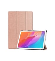 Huawei MatePad T10S Uyumlu Zore Smart Cover Standlı 1-1 Kılıf (Rose Gold Altın)