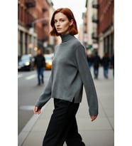 Kadın Oversize Balıkçı Yaka Basic Triko Kazak Kışlık Soğuk Havalar İçin İdeal Şıklık Ve Rahatlık