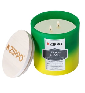 Zippo Kokulu mum – Limon & Misket limonu – Cam içinde çift fitilli şık mum – 368 g – 55 saat yanma süresi – Koku nötralize edici koku – ABD'de üretilmiştir