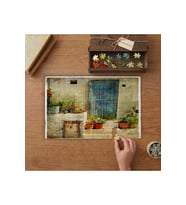 Nostaljik Ev- Renkli Saksılar Tasarımı 240 parça Ahşap Puzzle Ahşap Kutuda MP01167